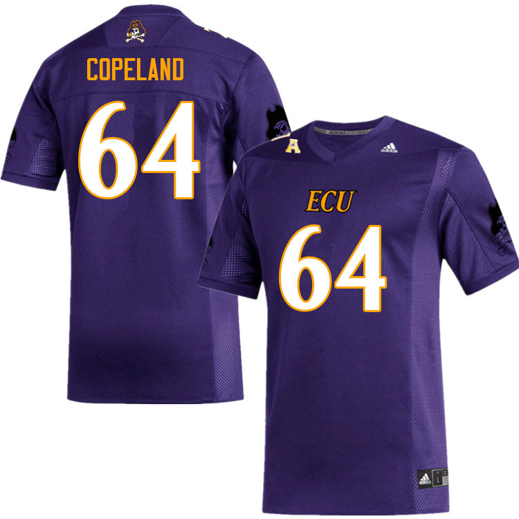 Men #64 Grant Copeland ECU Pirates College Football Jerseys Sale-Purple
